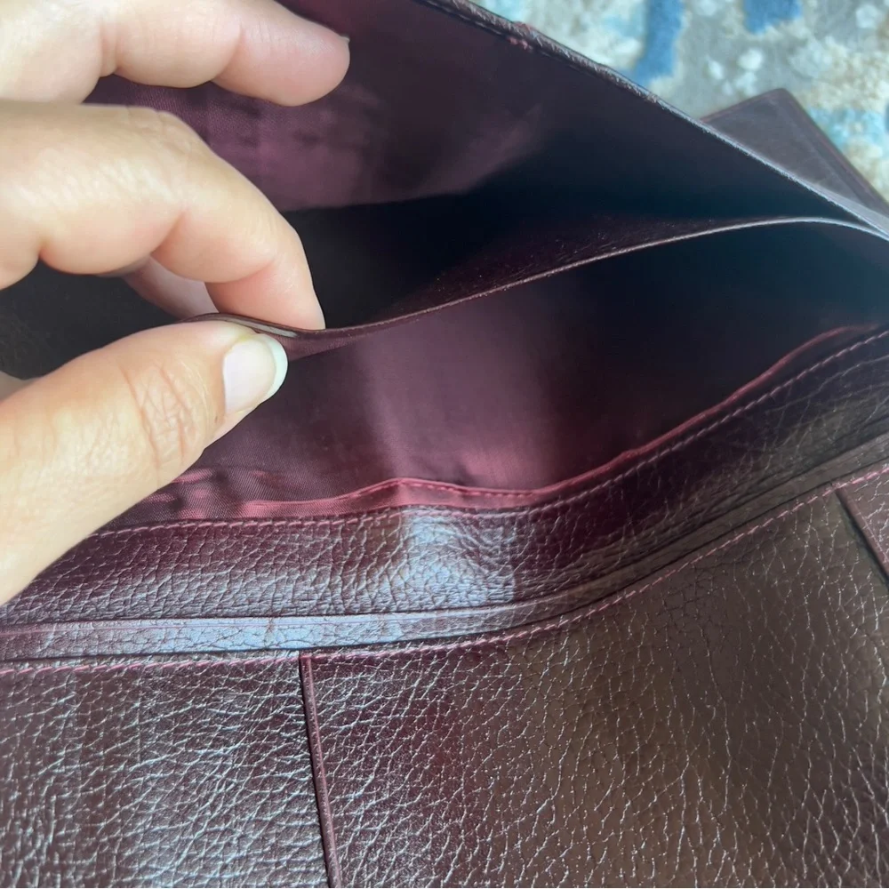 VTG GEG Dark Brown Calf skin Leather made in Spain large Card Holder